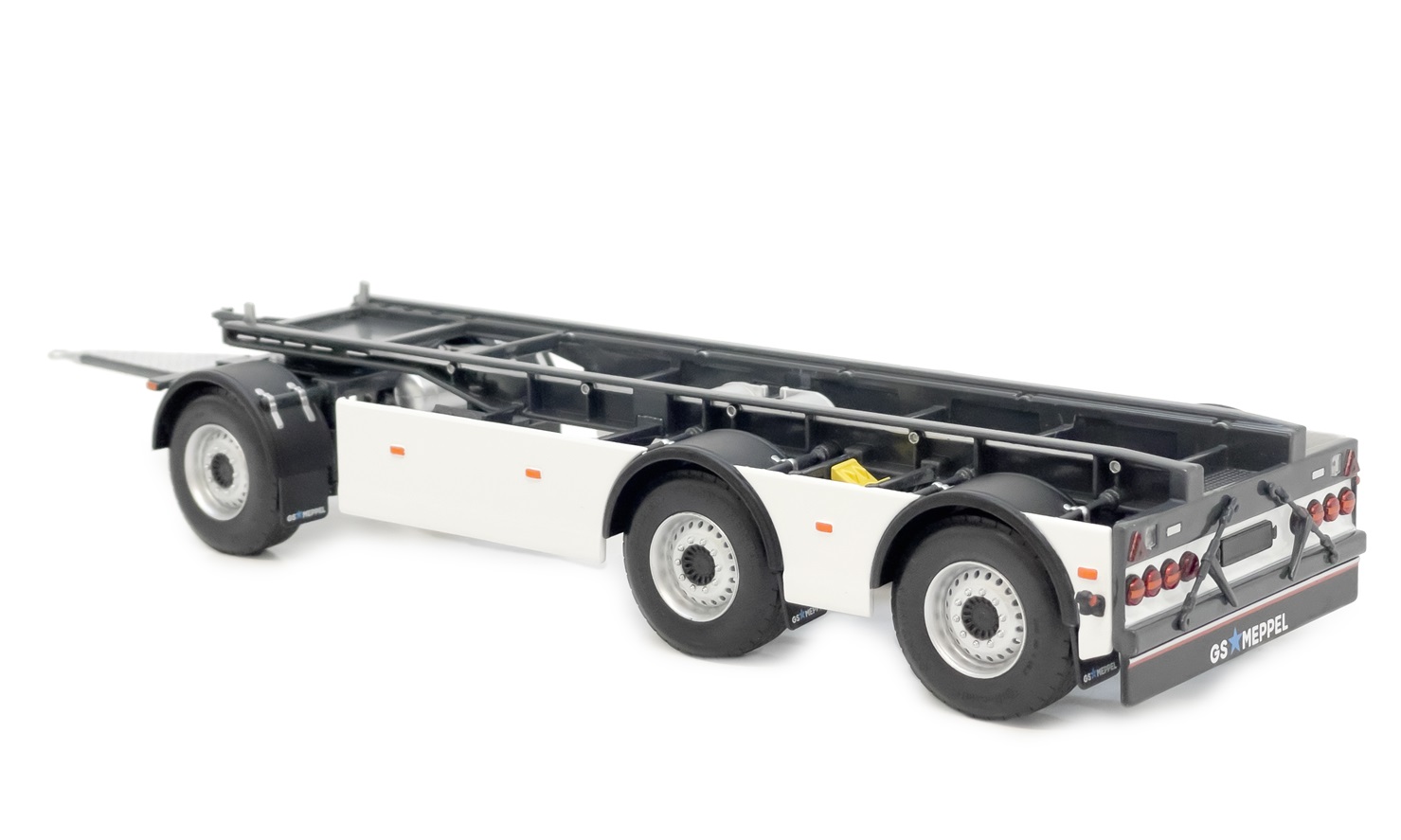 GS Meppel Haaklift Container trailer Volvo Clear White - 1:32